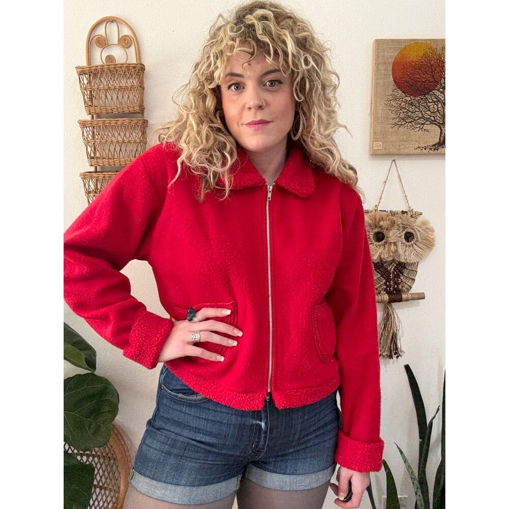90s Fuzzy Fleece Zip Up size large